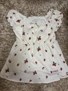 【新品•未着用】gelato pique いちご柄カップインフリルプルオーバー