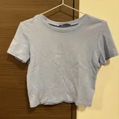 ZARA ライトブルー クロップドTシャツ M