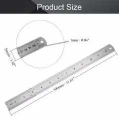 ステンレス鋼定規 直定規 図面用の定規ツール ステンレス 30cm 幅2.6mm