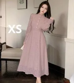 SHEIN DAZY 長袖ワンピース ピンク レース XS
