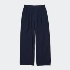 シアサッカーイージーパンツ ネイビー 紺 コットン