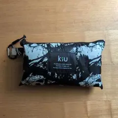 廃番 KIU 黒白モノトーン レインポンチョ 専用ポーチ付き 美品のサムネイル