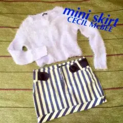 4月値下げ新品セシル◈ストライプ*ウエストマークミニスカ