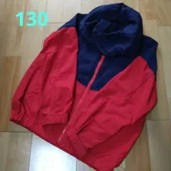 GU　キッズマウンテンパーカ　130　ネイビー/レッド　ジップアップパーカー