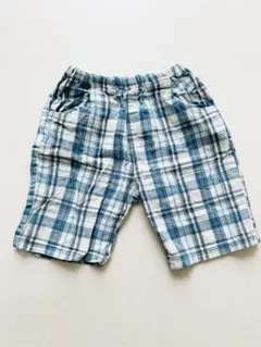 【90】青いチェックのハーフパンツ