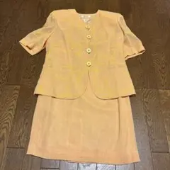 【新品】オレンジ色刺繍入りセットアップ　レトロ風　日本製