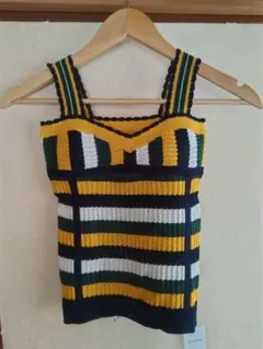 ストライプタンクトップ イエロー