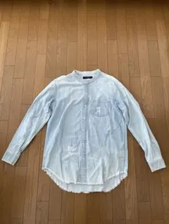 ライトブルー デニム風 シャツ