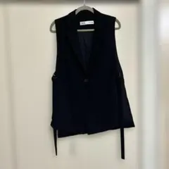ZARA ブラック ロングベスト ジレ