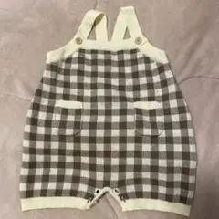 プティマイン　ニットサロペット　80