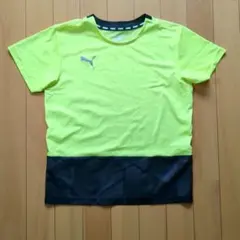 PUMA 蛍光イエロー/ブラック サッカーシャツ140cm