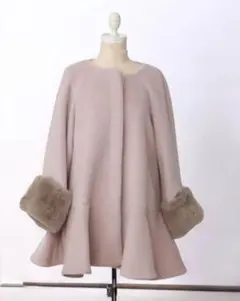 SNIDEL ラビットファー Aライン コート 黒