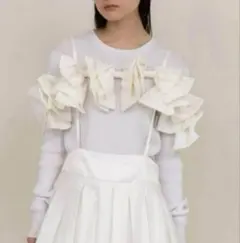 Acka tulle off shoulder blouse ホワイト tulle off shoulder blouse – Acka online store