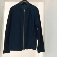ニコル ダークブルー デニム風 ジャケットLサイズのサムネイル