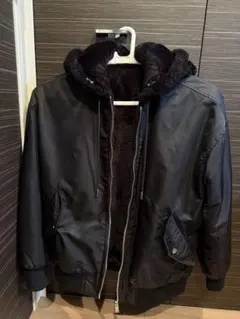 ZARA フリース付き ジャンパー リバーシブル ブラック黒