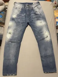 DIESEL（ディーゼル）スキニーデニム ライトブルー ダメージ加工