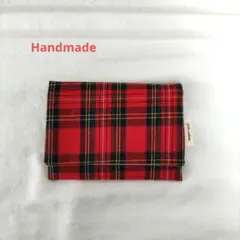 ハンドメイド＊ポケット付きティッシュケース/赤チェック/北欧風