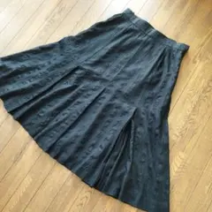 伊太利屋★黒 フレアロングスカート★ 裏地付き