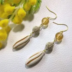 ハンドメイドピアス　1847　　　　　　アンティーク調ビーズ