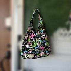 トートバッグ サブ エコ リバーシブル ハワイ ハイビスカス 波
