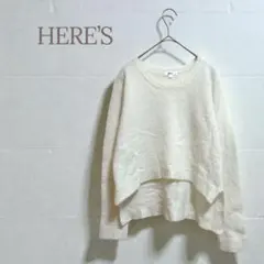 ★ヒアーズ★ニット 白 バックロング シンプル 上品 爽やか カジュアルのサムネイル