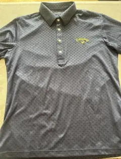 最終値下げ！Callaway 幾何学模様ポロシャツ ダークグレー L