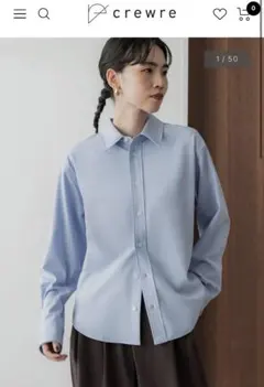 1 完売 新品 crewre バックステッチレギュラーシャツ saxe blue - メルカリ