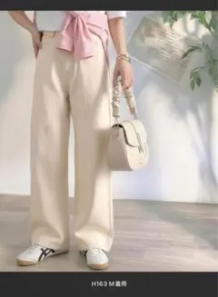 クリーム色 ワイドパンツ Mサイズ