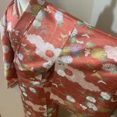 羊*ー様 B98⭐️正絹　小紋　花柄　吉祥文様　袷　逸品　広襟