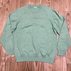 美品　GU ラムブレンドクルーネックセーター　ライトグリーン　L