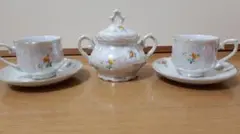 新品未使用　パールが綺麗なティーカップ、お皿、シュガーポットセット