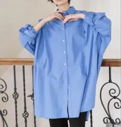 今季 新品 ニコアンド　ケアイージー　アソート　BOYシャツ　ブルー　BIG