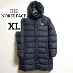 ✨美品 ノースフェイス ロング ダウン ジャケット ヌプシ 黒 フード XL
