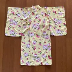 浴衣　女の子用　お花&いちご柄　100cm