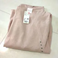 UNIQLO ソフトニットフリース モックネックT ピンク 長袖 M