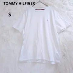 トミーフィルフィガー　ホワイト 半袖Tシャツ　ワンポイント　刺繍　S