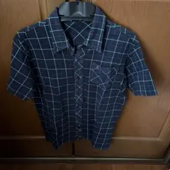 FRED PERRY ネイビー チェック 半袖シャツ