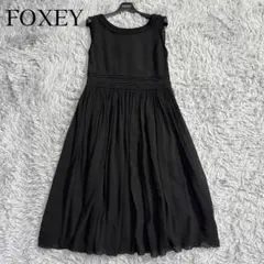 美品✨フォクシー 2WAYシルクプリーツワンピース ドレス 黒 クリーニング済