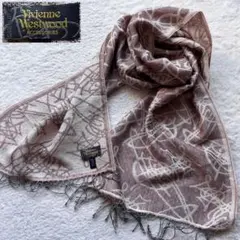 希少品✨ヴィヴィアンウエストウッド　マフラー　オーブロゴ総柄　ピンク　イタリア製