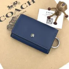 ★ 限定カラー 新品 COACHキーケース コーチ ブルー