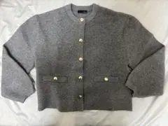 RANAN グレー クロップドカーディガン M