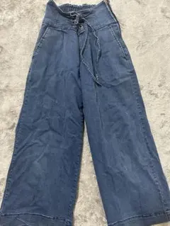 ワイドデニムパンツ ゴム