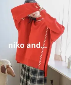 niko and... ハンドステッチニットプルオーバー short セーター