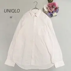 【ユニクロ】ブロードシャツ　ギンガムチェック　ボタンダウン　長袖　M