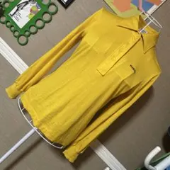 昭和レトロ PARIS ポロタイプ 長袖 カットソー ヴィンテージ 古着 傷ありのサムネイル