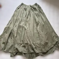 SM2 オリーブグリーン プリーツロングスカート