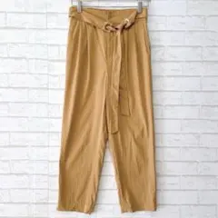 MK MICHEL KLEIN テーパードパンツ（38）キャメル ベルト付 春夏のサムネイル