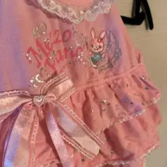 mezzo piano ピンク フリルタンクトップ