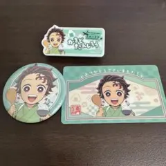鬼滅の刃 きめつ食堂 竈門炭治郎 缶バッジ ネームプレート風バッジ 特典カード