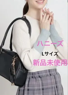 新品未使用 ハニーズ　ニット 長袖 アイボリー×ブルー Ｌ　定価2480円
